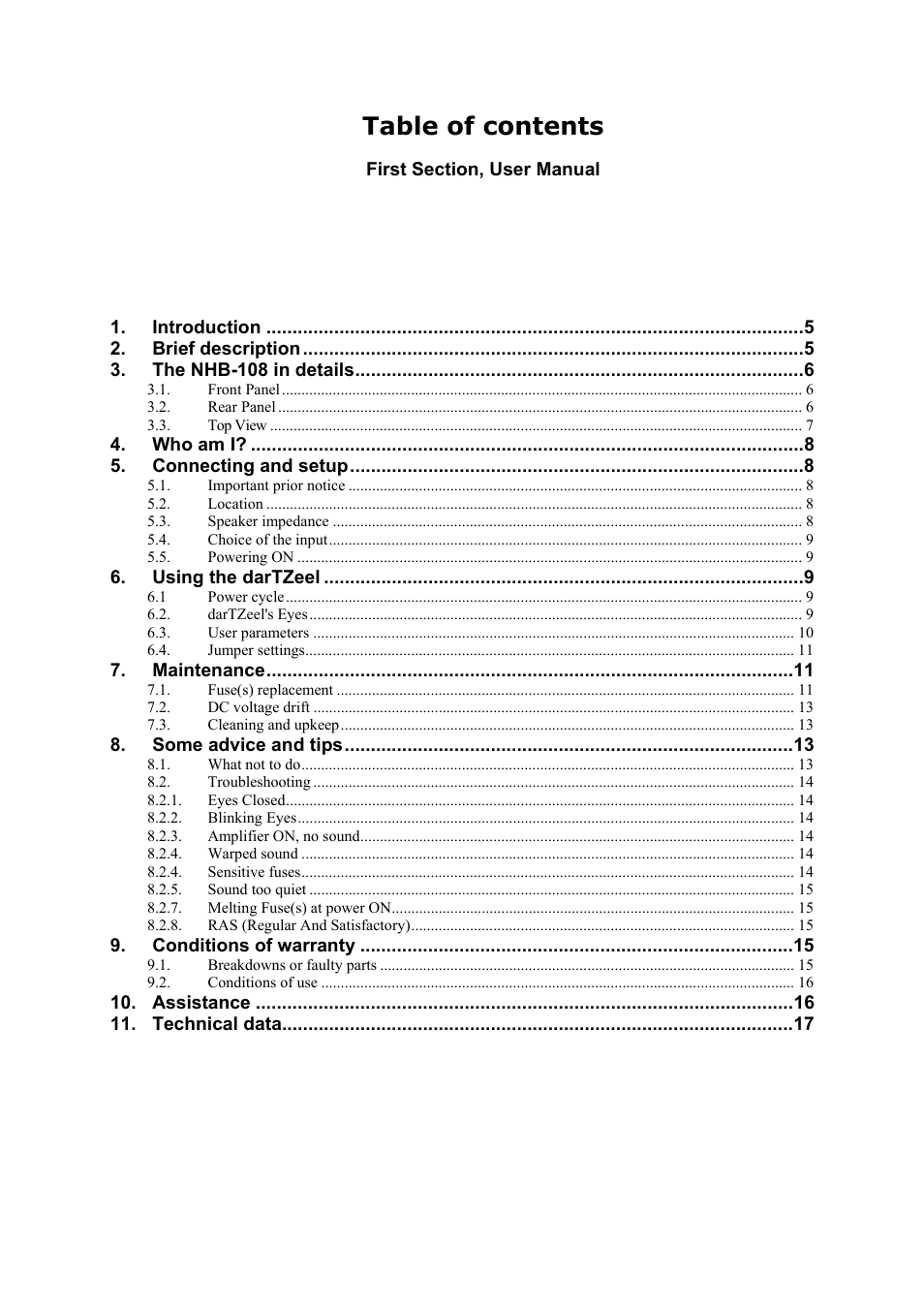 darTZeel Audio NHB-108 B version User Manual | Page 3 / 35