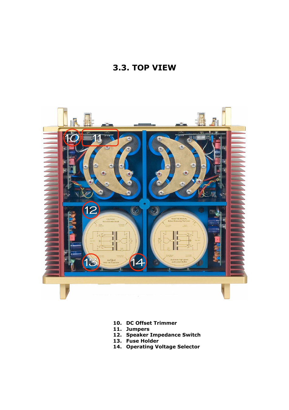 Top view | darTZeel Audio NHB-108 B version User Manual | Page 7 / 35