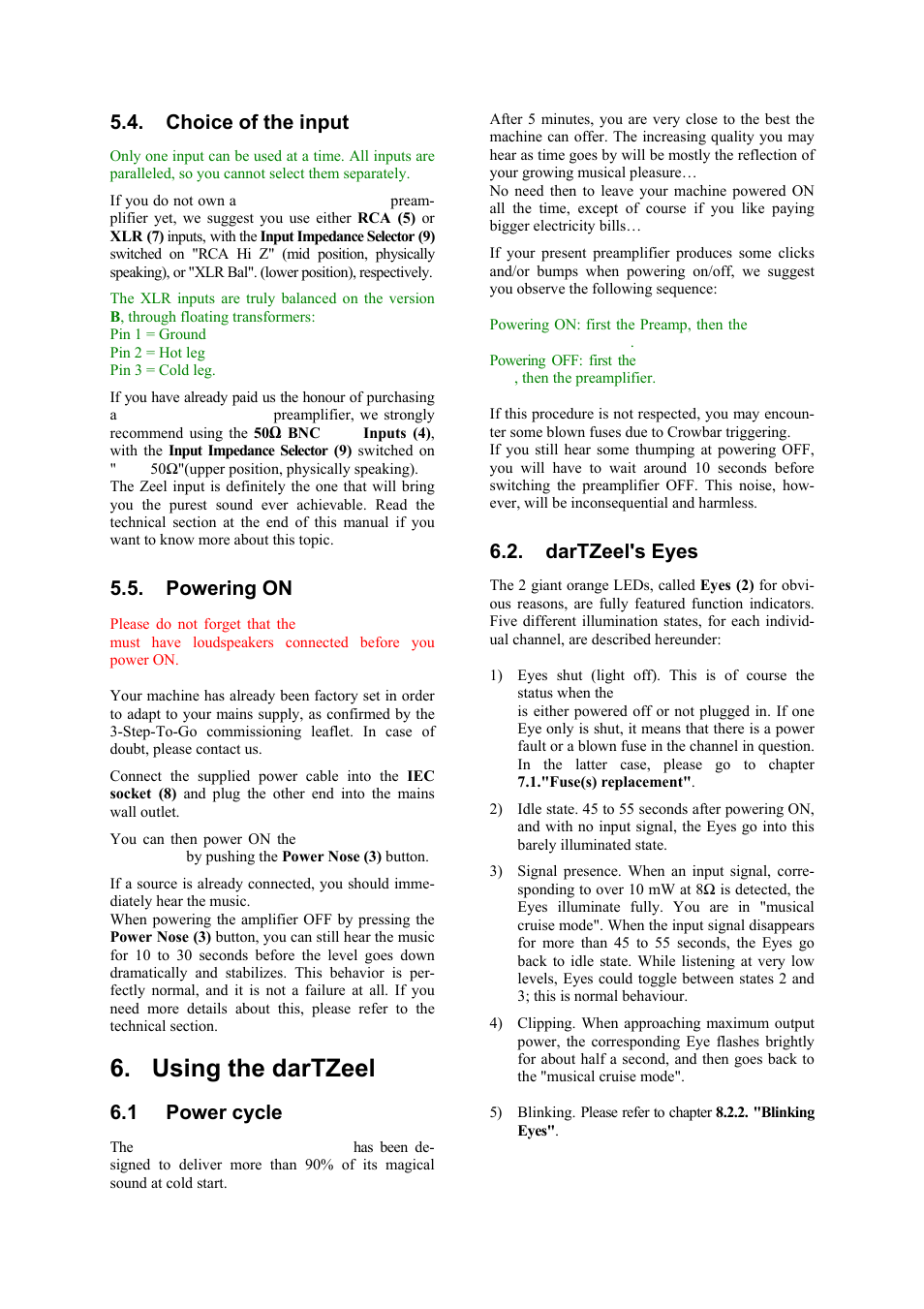 Using the dartzeel | darTZeel Audio NHB-108 B version User Manual | Page 9 / 35