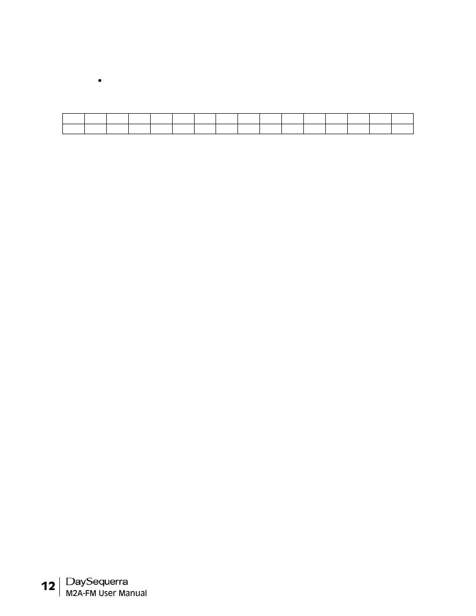 DaySequerra M2A-FM User Manual | Page 12 / 16