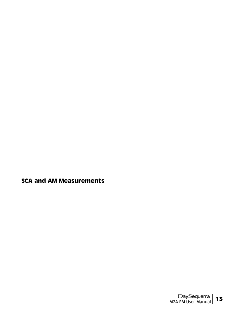 Sca and am measurements | DaySequerra M2A-FM User Manual | Page 13 / 16