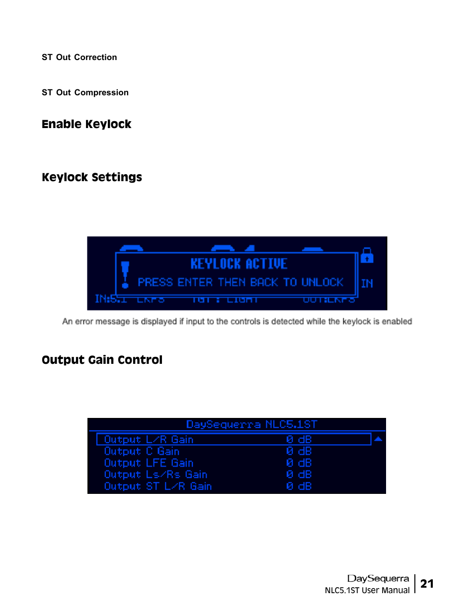 DaySequerra NLC5.1ST User Manual | Page 21 / 32