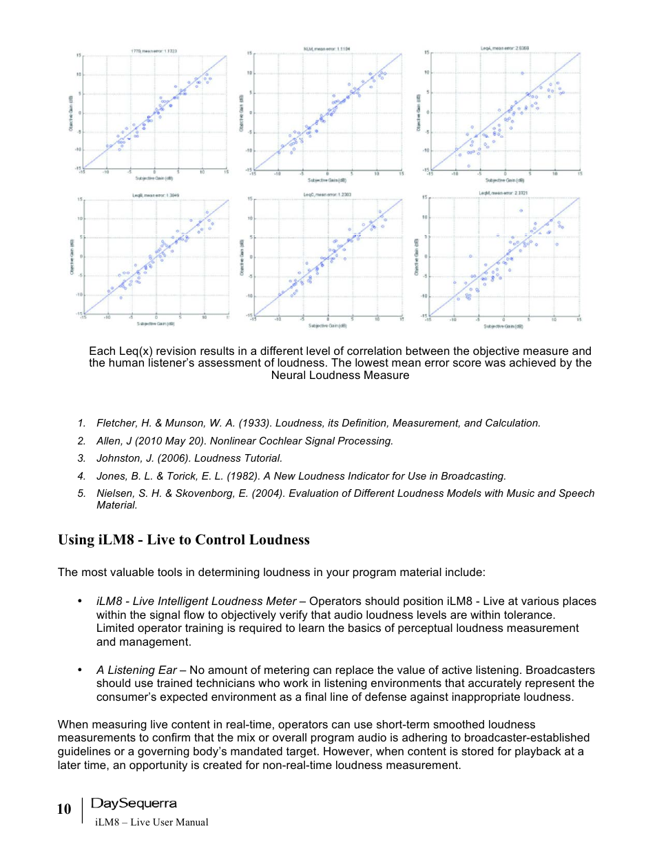 Using ilm8 - live to control loudness | DaySequerra iLM8 Live User Manual | Page 10 / 46