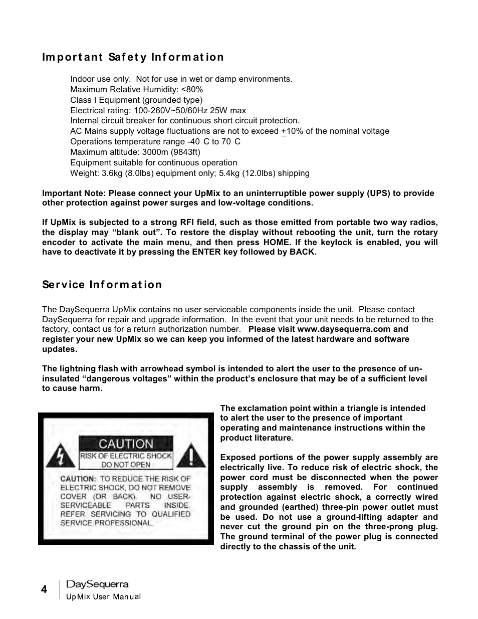 DaySequerra UpMix User Manual | Page 4 / 20