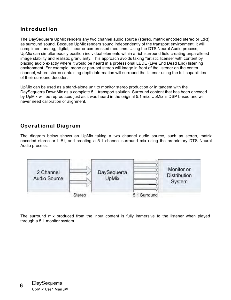 DaySequerra UpMix User Manual | Page 6 / 20