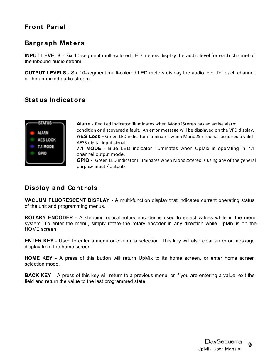 DaySequerra UpMix User Manual | Page 9 / 20