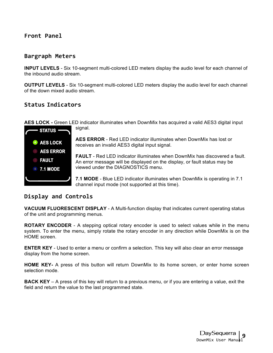 DaySequerra DownMix User Manual | Page 9 / 20