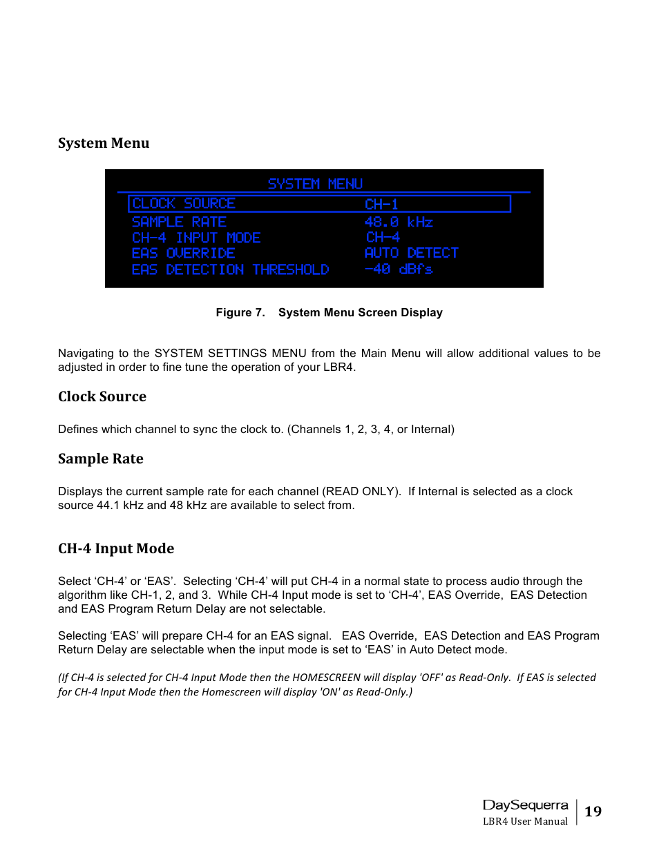 DaySequerra Eclipse LBR4 User Manual | Page 19 / 27