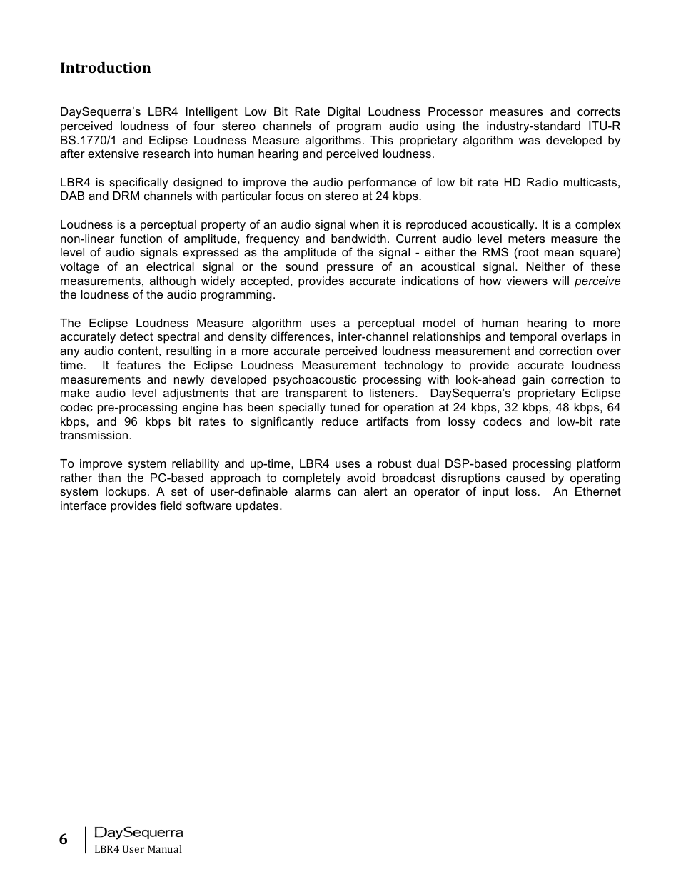 DaySequerra Eclipse LBR4 User Manual | Page 6 / 27