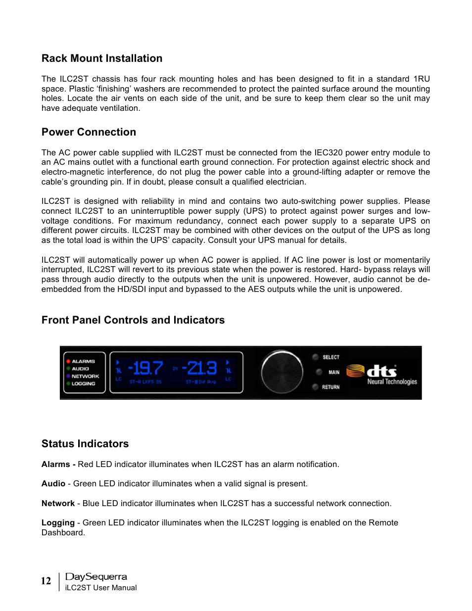 DaySequerra iLC2ST User Manual | Page 12 / 41