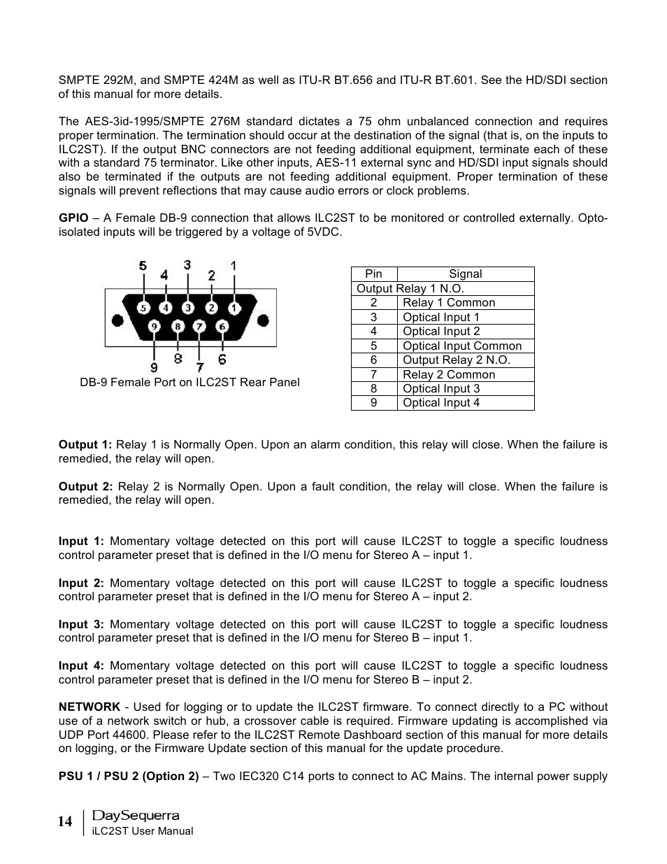 DaySequerra iLC2ST User Manual | Page 14 / 41