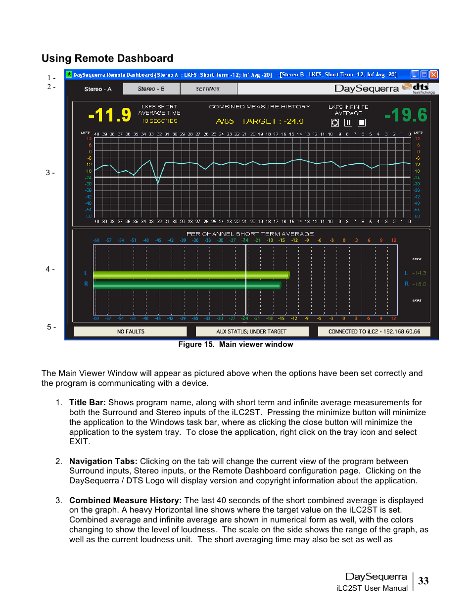 33 using remote dashboard | DaySequerra iLC2ST User Manual | Page 33 / 41