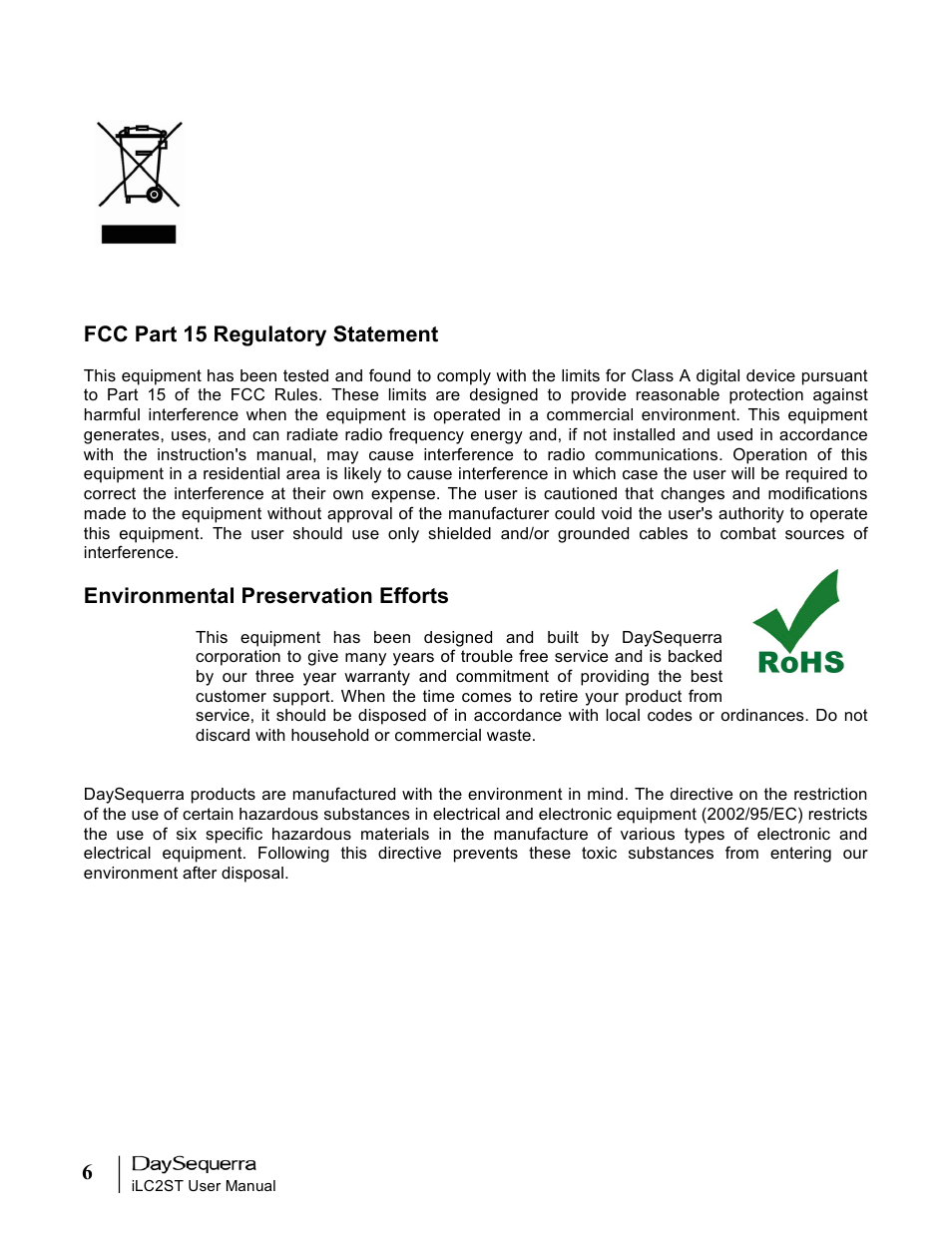 DaySequerra iLC2ST User Manual | Page 6 / 41