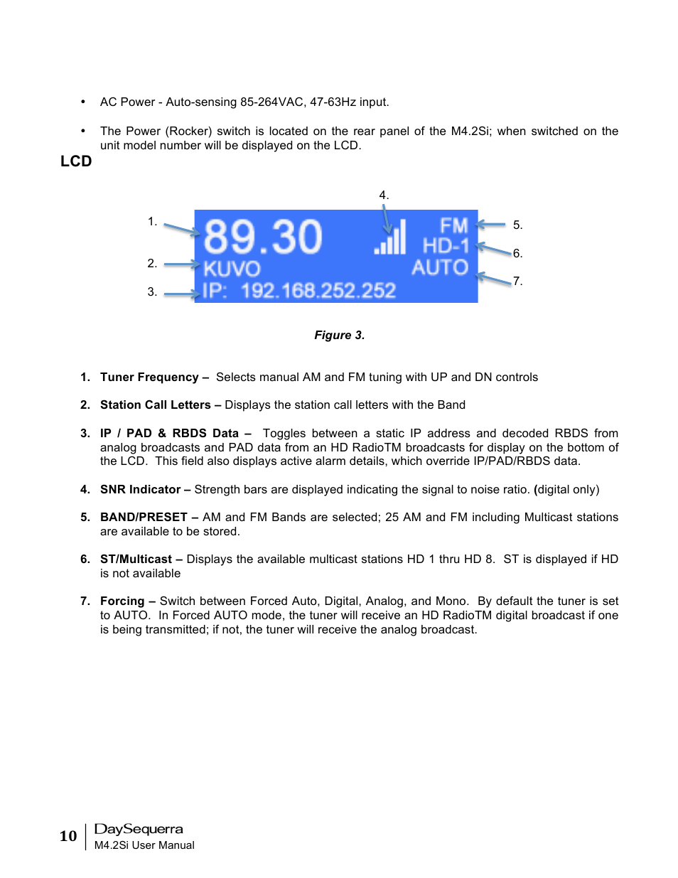 DaySequerra M4.2Si AM-FM User Manual | Page 10 / 23