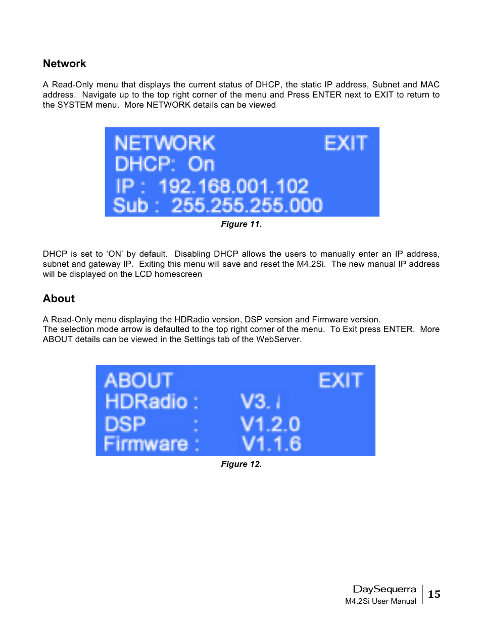 DaySequerra M4.2Si AM-FM User Manual | Page 15 / 23