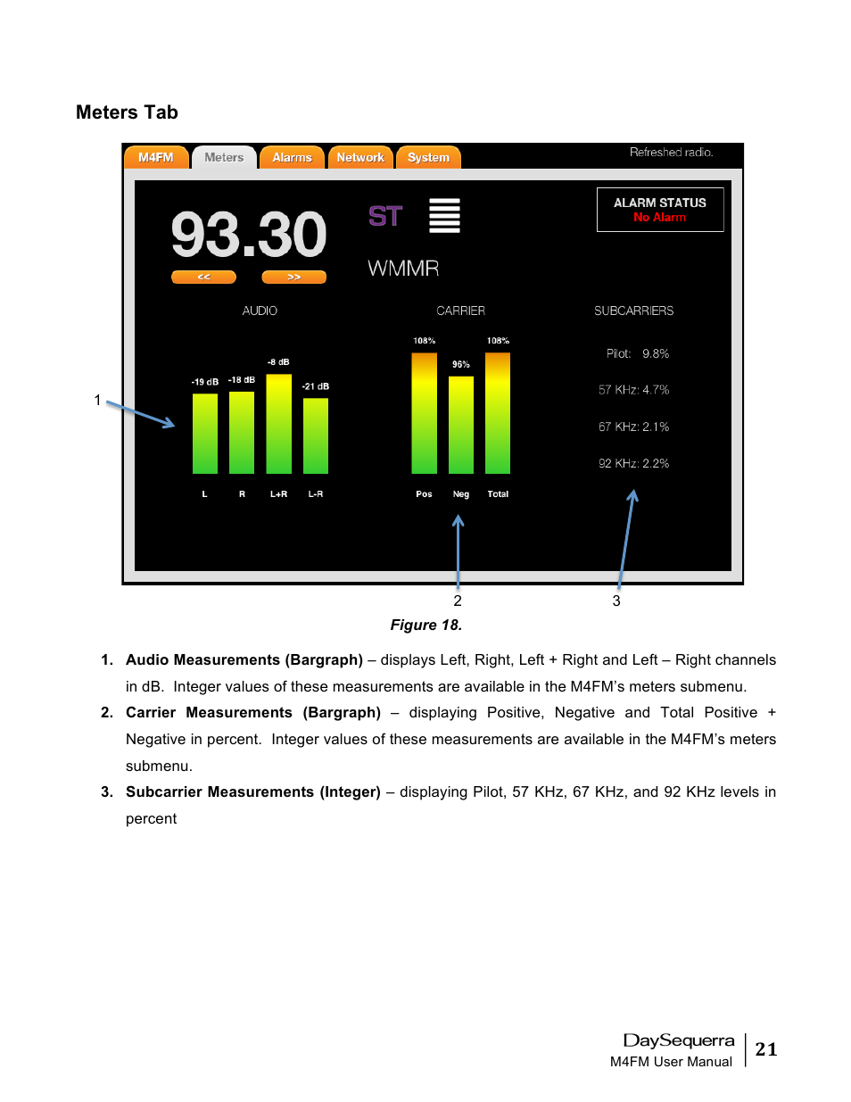Meters tab | DaySequerra M4FM User Manual | Page 21 / 26