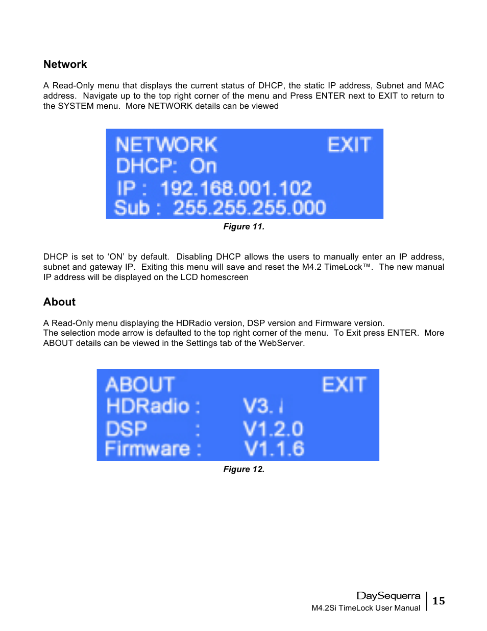 DaySequerra M4.2 TimeLock User Manual | Page 15 / 24