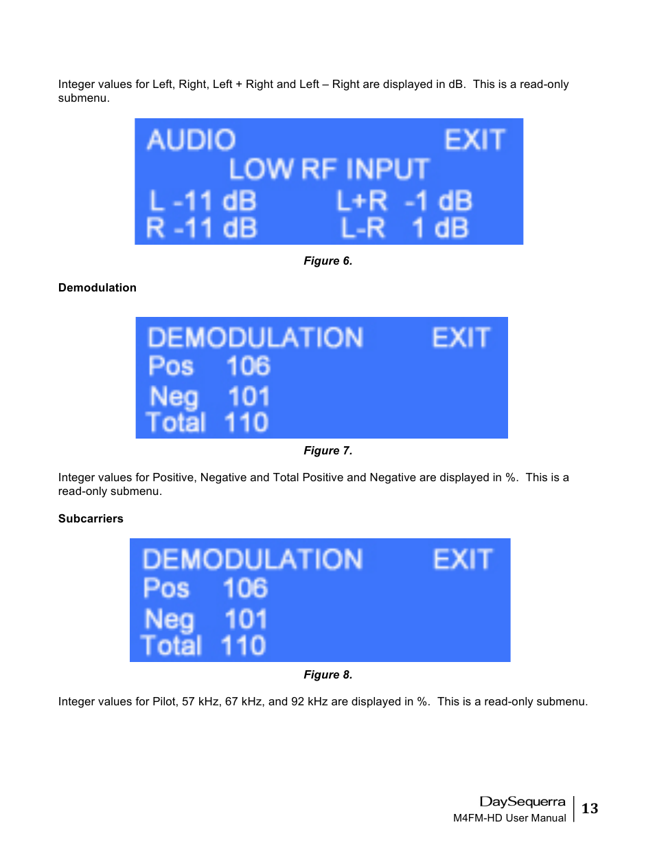 DaySequerra M4FM-HD User Manual | Page 13 / 27