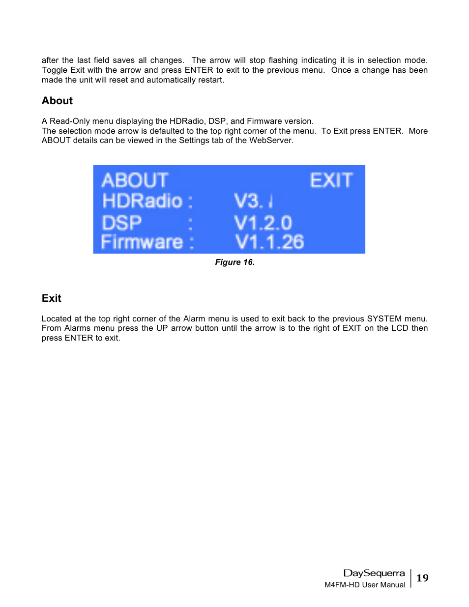 DaySequerra M4FM-HD User Manual | Page 19 / 27
