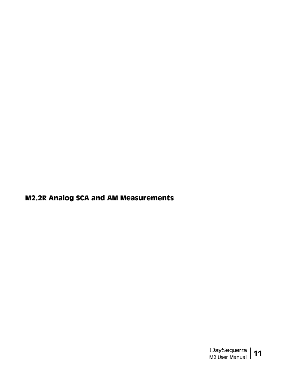 M2.2r analog sca and am measurements | DaySequerra M2.0X User Manual | Page 11 / 20