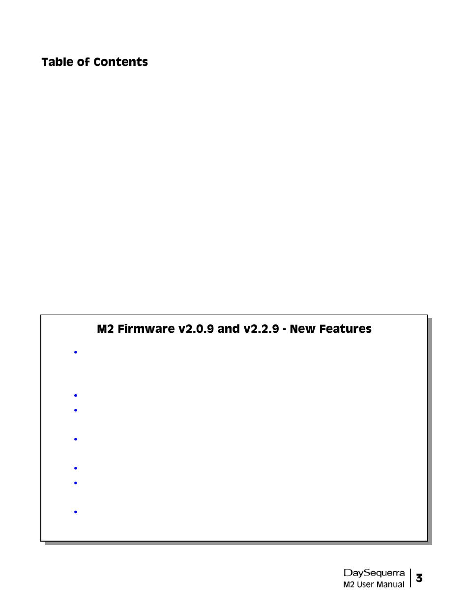 DaySequerra M2.0X User Manual | Page 3 / 20