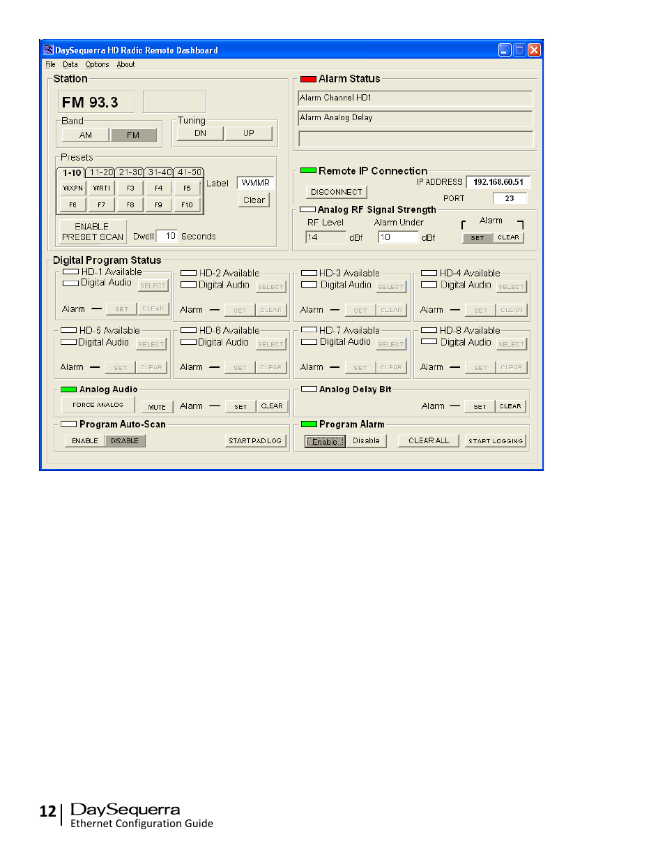 DaySequerra Remote Dashboard User Manual | Page 12 / 12