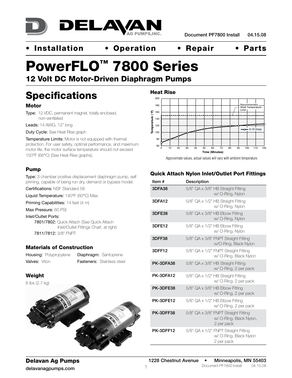 Delavan 7800 Series User Manual | 6 pages