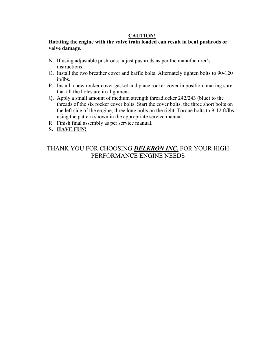 Delkron 103" Hop Up Kit User Manual | Page 5 / 5