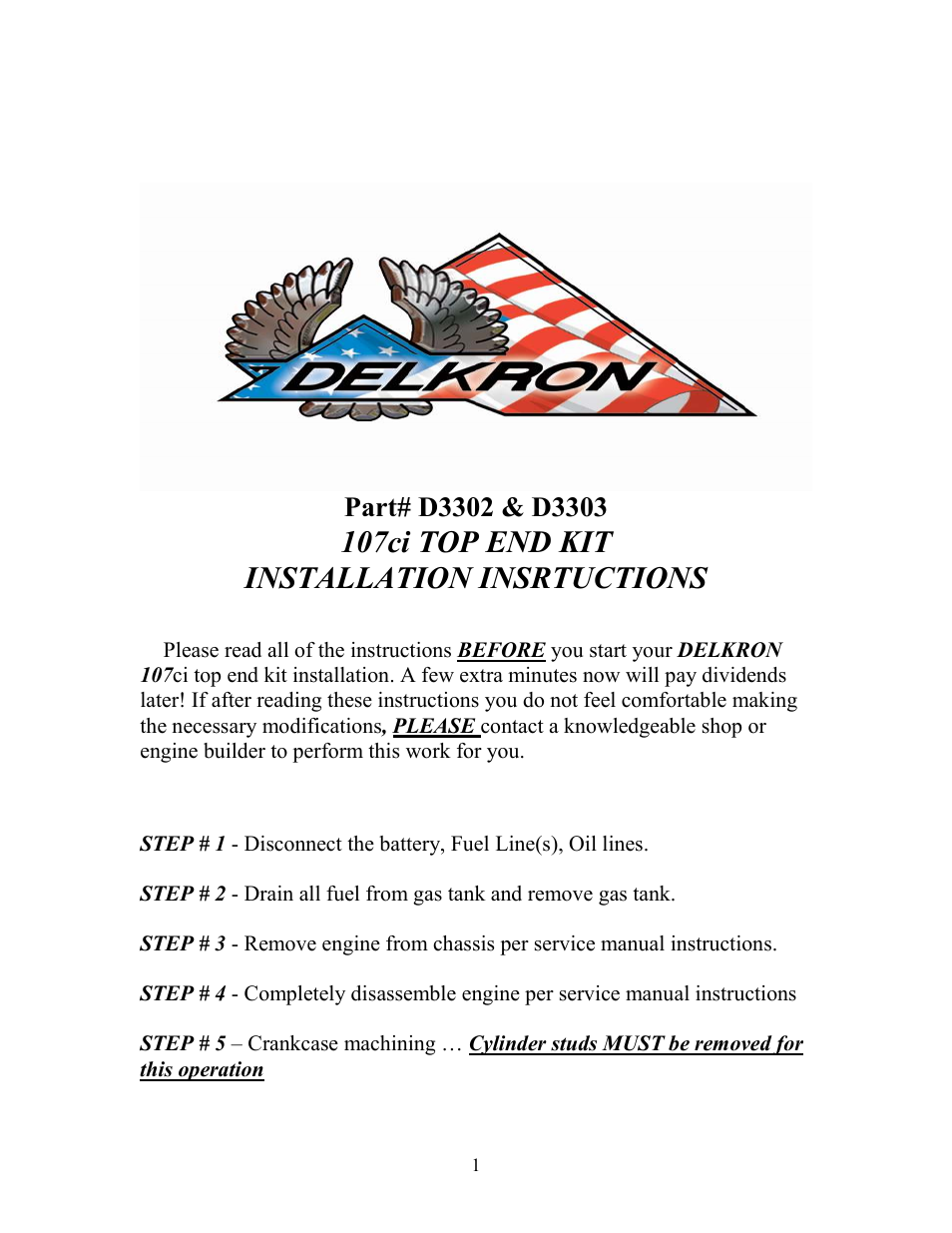 Delkron Twin Ca 107 User Manual | 7 pages