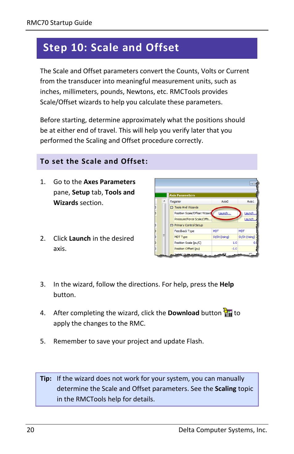 Step 10: scale and offset | Delta RMC70 User Manual | Page 22 / 48