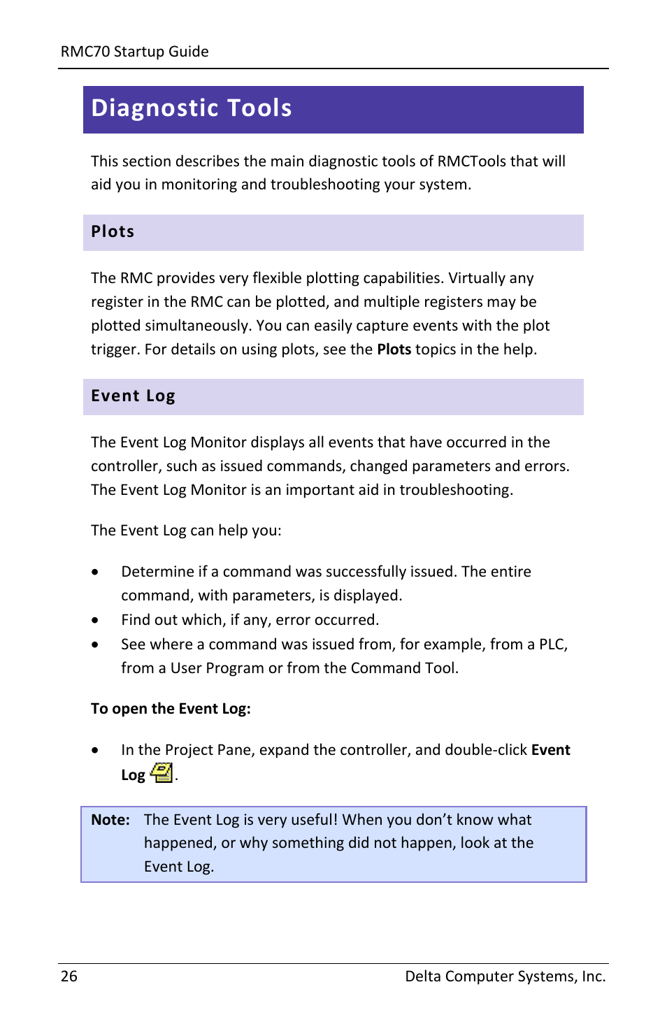 Diagnostic tools | Delta RMC70 User Manual | Page 28 / 48