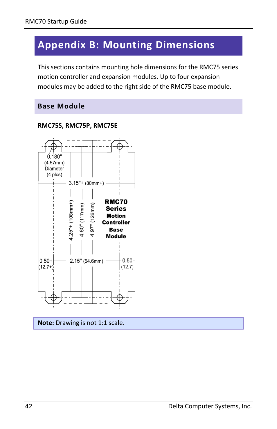 Appendix b: mounting dimensions | Delta RMC70 User Manual | Page 44 / 48