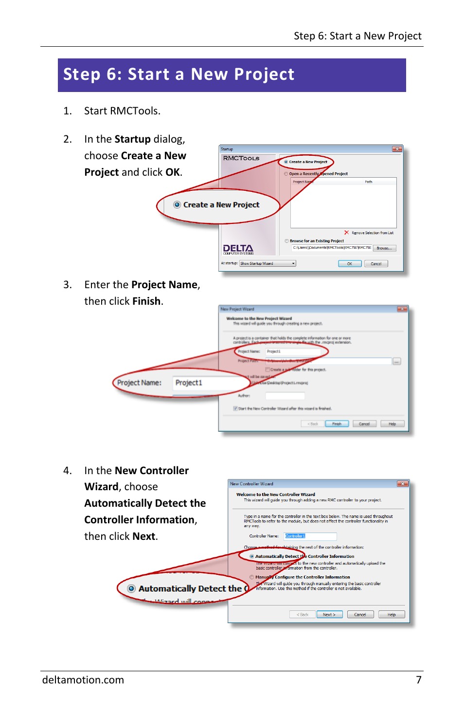 Step 6: start a new project | Delta RMC70 User Manual | Page 9 / 48