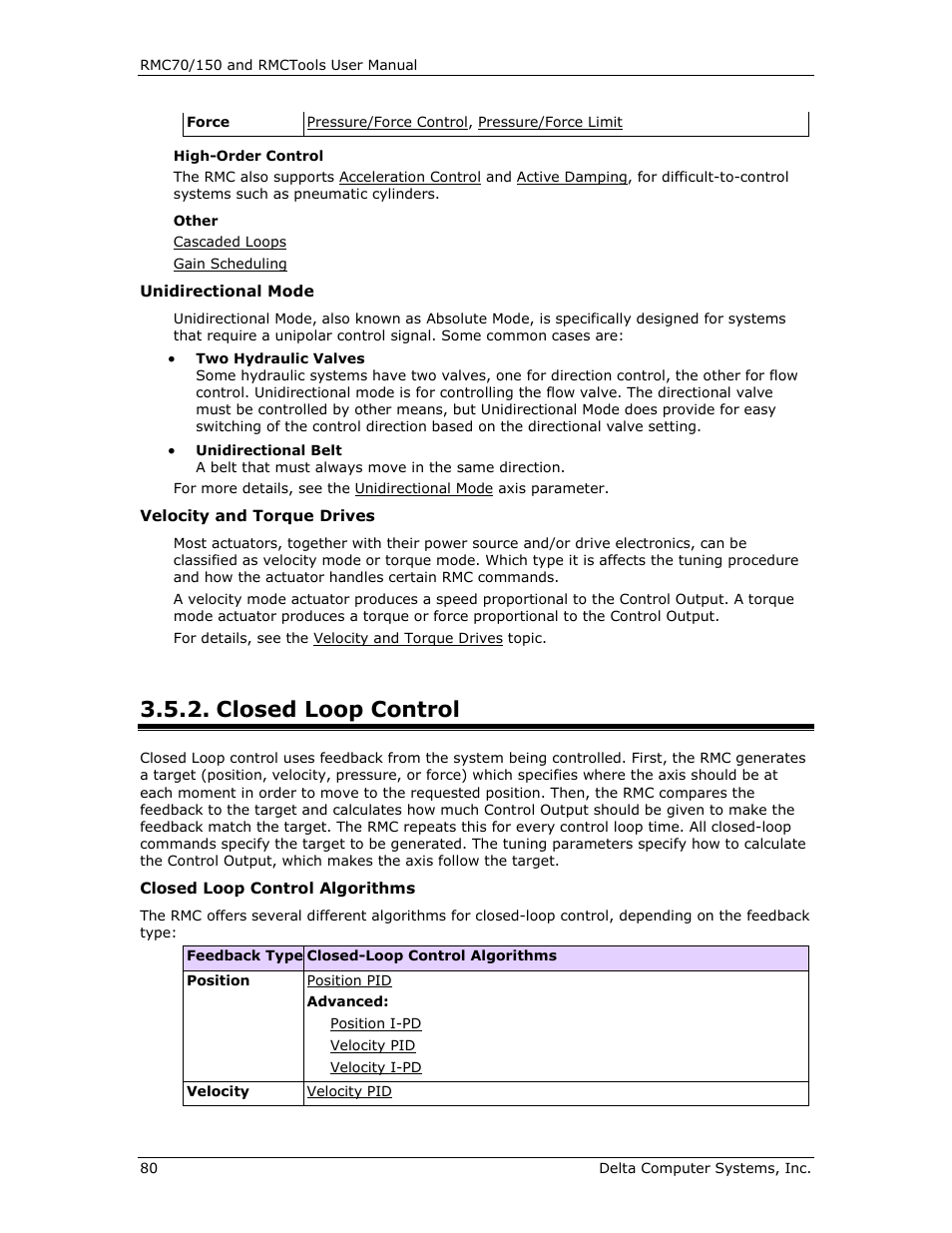 Closed loop control, Closed, Loop control | Delta RMC151 User Manual | Page 100 / 1221