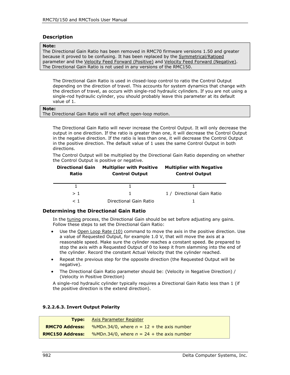 Invert output polarity, Output polarity | Delta RMC151 User Manual | Page 1002 / 1221