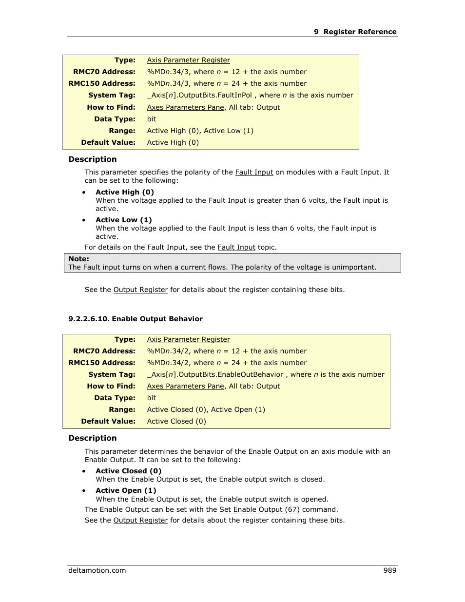 Enable output behavior, E enable output behavior | Delta RMC151 User Manual | Page 1009 / 1221