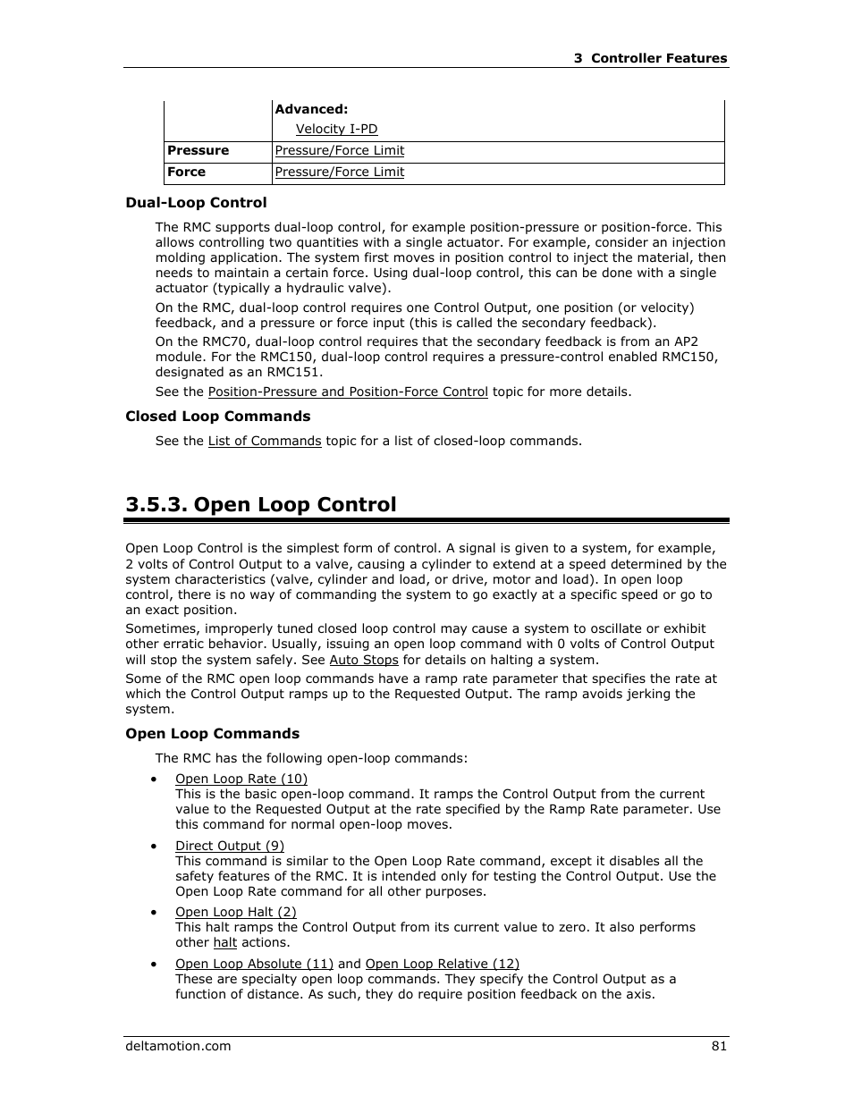 Open loop control, Open loop, Control | Delta RMC151 User Manual | Page 101 / 1221