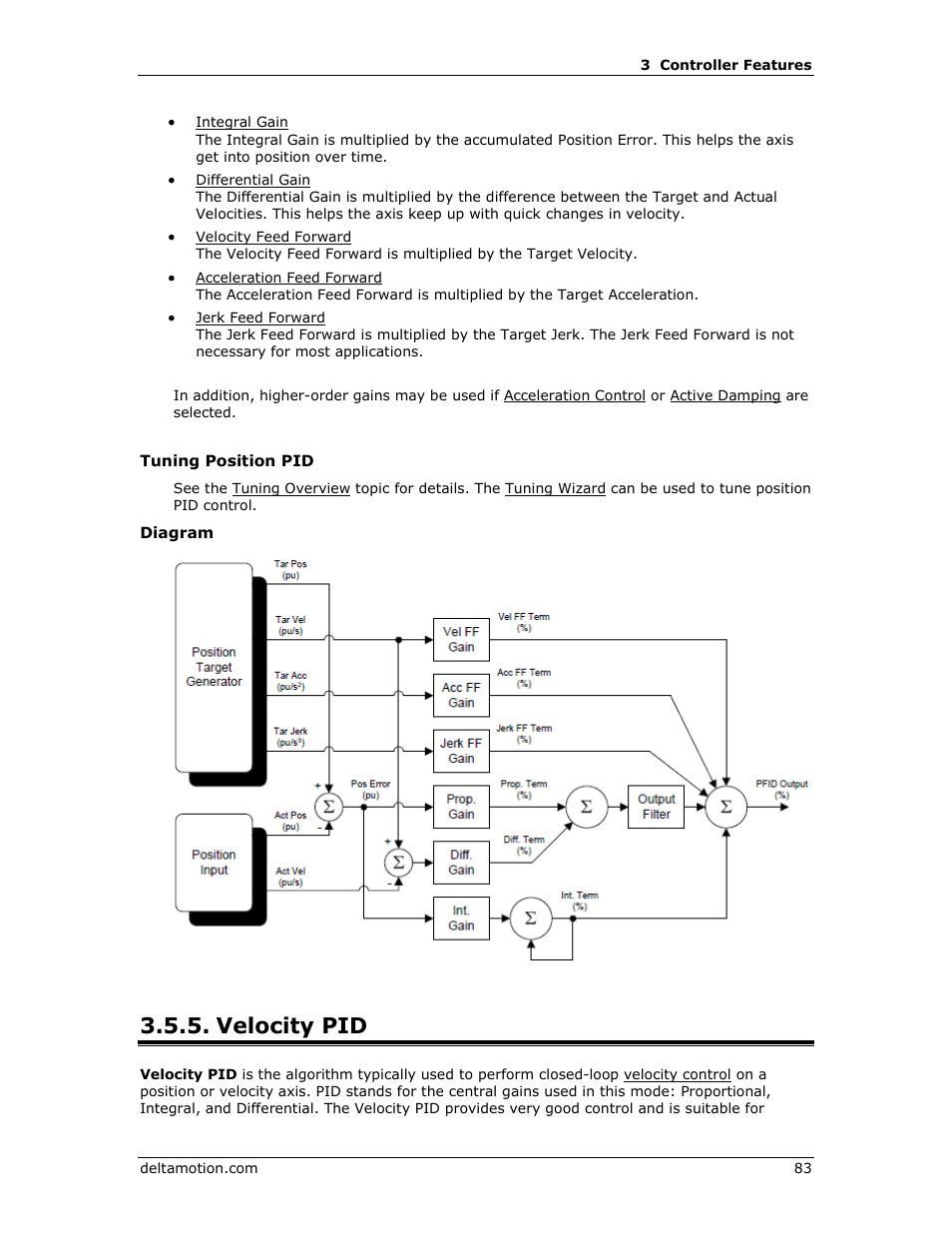 Velocity pid, Velocity pid, o | Delta RMC151 User Manual | Page 103 / 1221