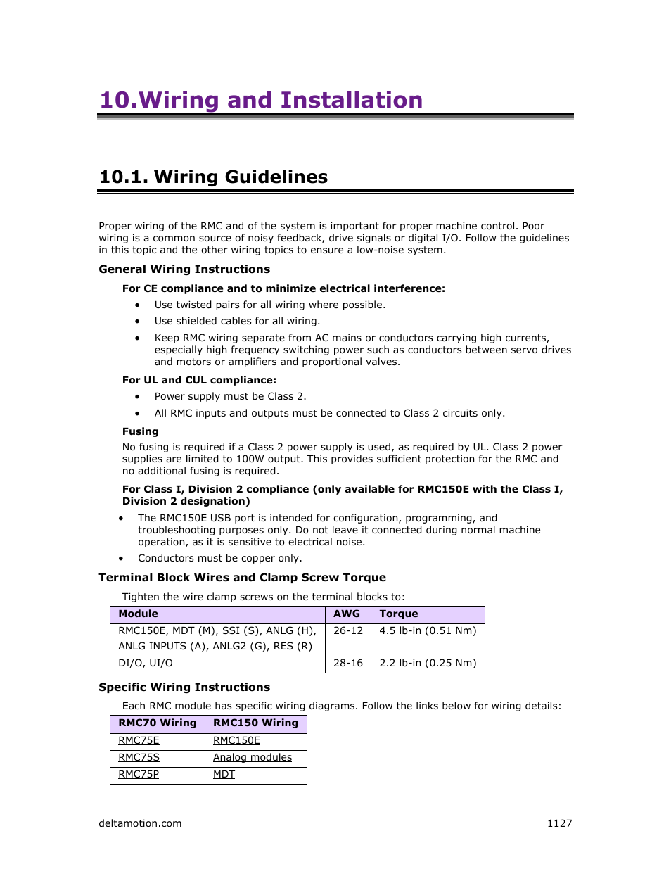 Wiring guidelines, Wiring and installation 7, Wiring guidelines 7 | E wiring, Wiring and installation | Delta RMC151 User Manual | Page 1147 / 1221