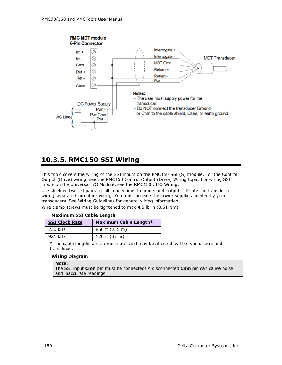 Rmc150 ssi wiring, Rmc150 ssi wiring 0, Ssi wiring | Delta RMC151 User Manual | Page 1170 / 1221