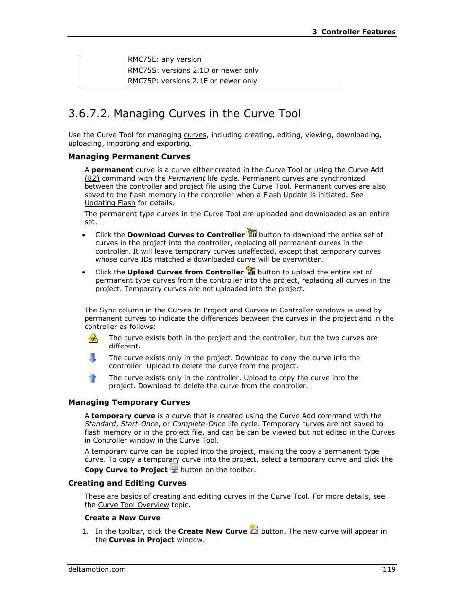 Managing curves in the curve tool, E managing curves in the curve tool | Delta RMC151 User Manual | Page 139 / 1221