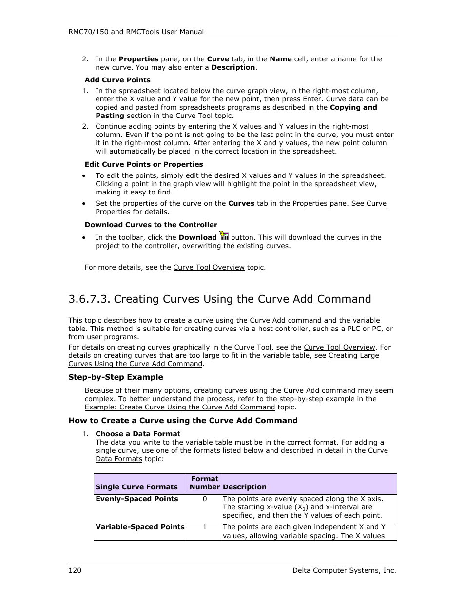 Creating curves using the curve add command, Ee creating curves using the curve add command, S created using the curve add | Delta RMC151 User Manual | Page 140 / 1221