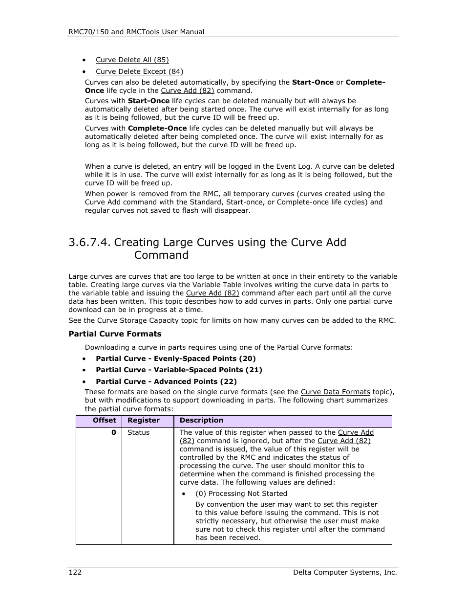 Creating large curves using the curve add command, Creating large, Curves using the curve add command | Delta RMC151 User Manual | Page 142 / 1221