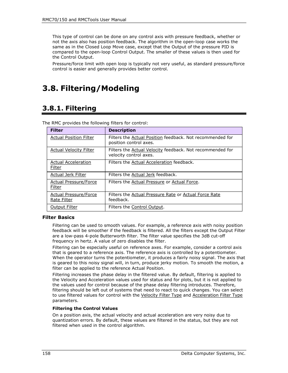 Filtering/modeling, Filtering, G filtering | Be filtered | Delta RMC151 User Manual | Page 178 / 1221