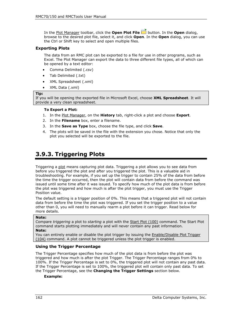 Triggering plots, E triggering plots | Delta RMC151 User Manual | Page 182 / 1221