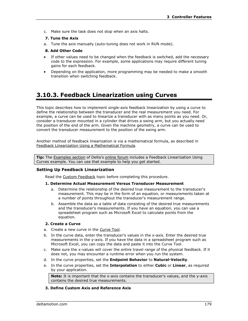 Feedback linearization using curves, Feedback linearization, Ee feedback linearization using curves | Delta RMC151 User Manual | Page 199 / 1221