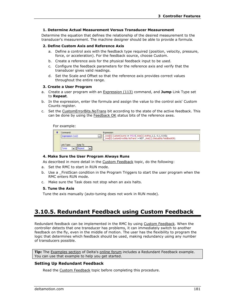 Redundant feedback using custom feedback, Redundant feedback | Delta RMC151 User Manual | Page 201 / 1221