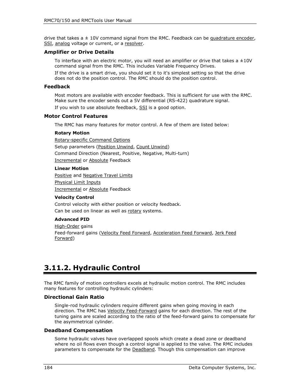 Hydraulic control | Delta RMC151 User Manual | Page 204 / 1221