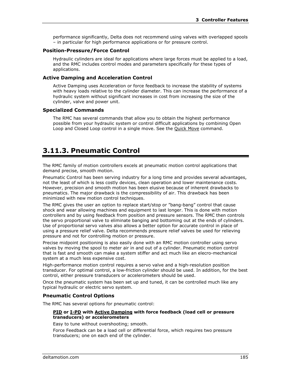 Pneumatic control, Pneumatic cylinders | Delta RMC151 User Manual | Page 205 / 1221