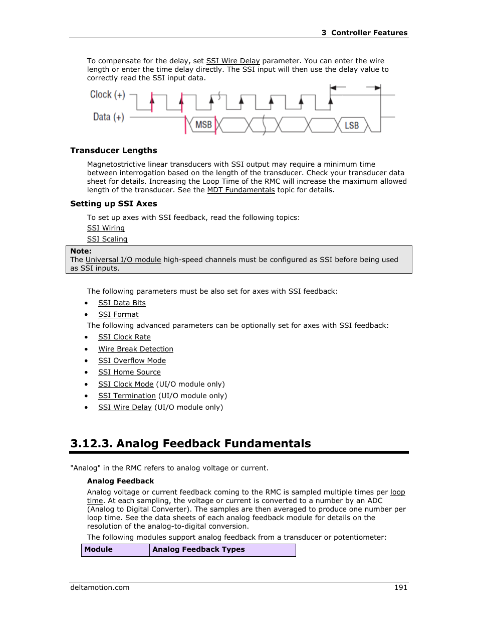 Analog feedback fundamentals, Analog (±10v, 4, 20ma) | Analog, Analog voltage or, Current | Delta RMC151 User Manual | Page 211 / 1221